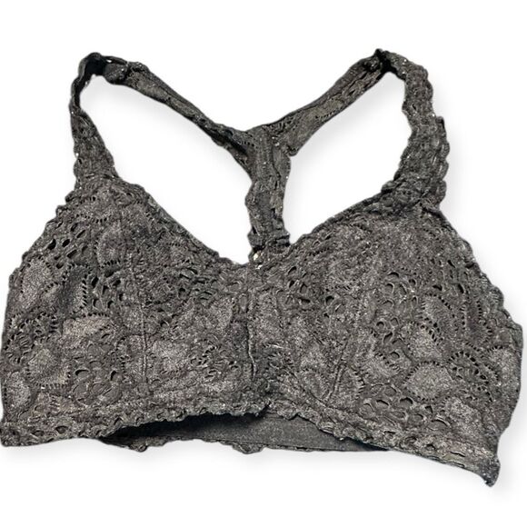 MAURICES Women’s Dark Gray Lace Racerback Bralette Size Small - Picture 1 of 3